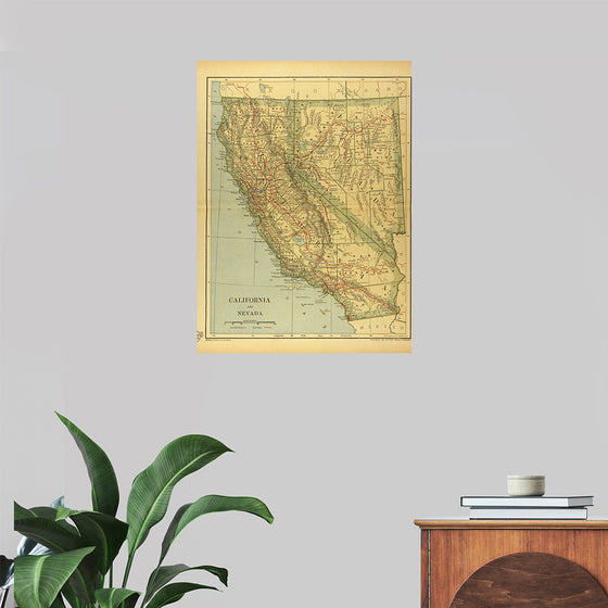 "Map of California and Nevada (1894)", Dodd, Mead and Company
