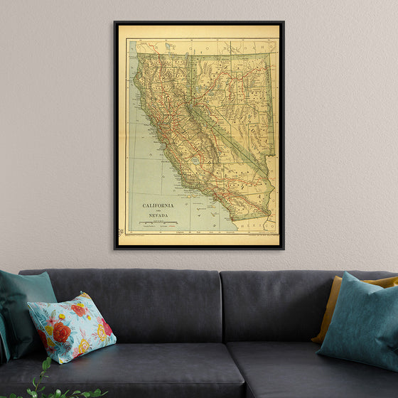 "Map of California and Nevada (1894)", Dodd, Mead and Company