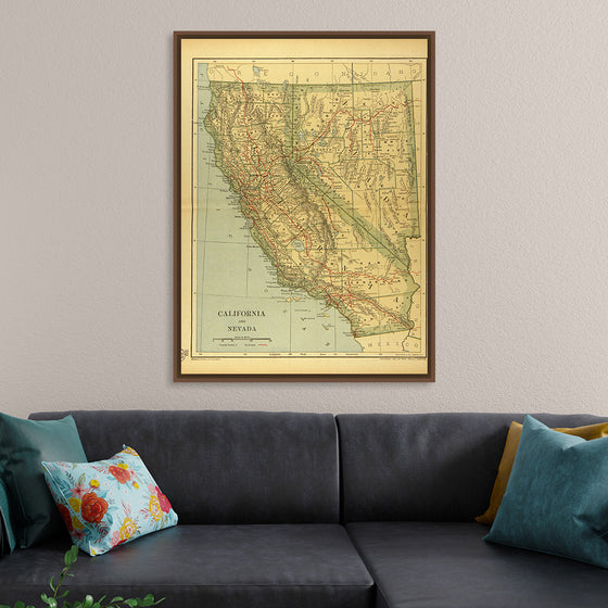 "Map of California and Nevada (1894)", Dodd, Mead and Company