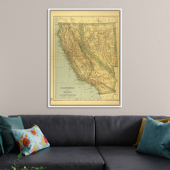 "Map of California and Nevada (1894)", Dodd, Mead and Company