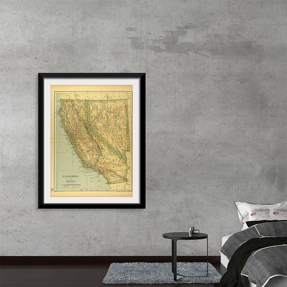 "Map of California and Nevada (1894)", Dodd, Mead and Company