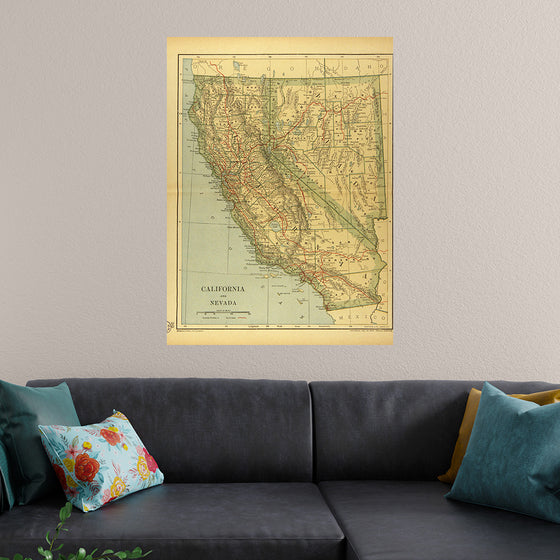 "Map of California and Nevada (1894)", Dodd, Mead and Company
