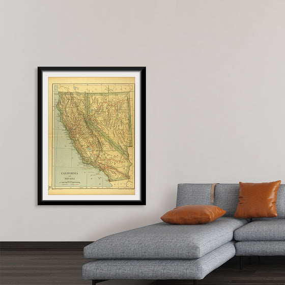 "Map of California and Nevada (1894)", Dodd, Mead and Company