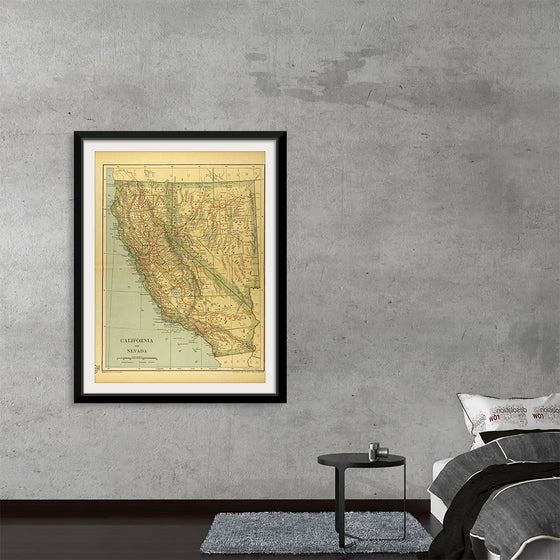 "Map of California and Nevada (1894)", Dodd, Mead and Company