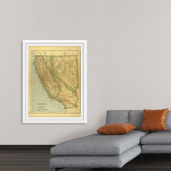 "Map of California and Nevada (1894)", Dodd, Mead and Company