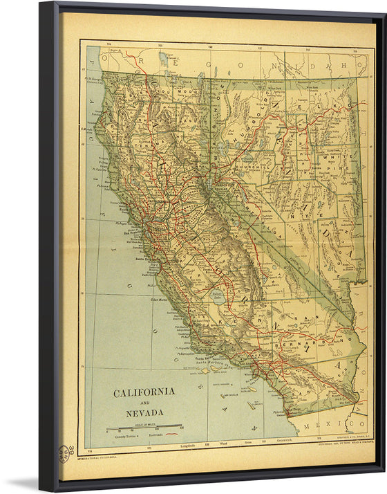 "Map of California and Nevada (1894)", Dodd, Mead and Company