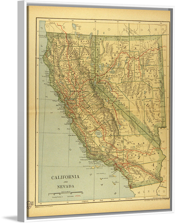 "Map of California and Nevada (1894)", Dodd, Mead and Company