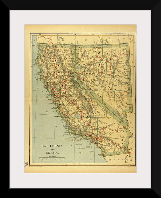 "Map of California and Nevada (1894)", Dodd, Mead and Company