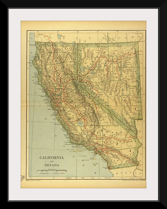 "Map of California and Nevada (1894)", Dodd, Mead and Company