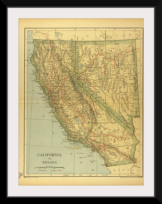 "Map of California and Nevada (1894)", Dodd, Mead and Company