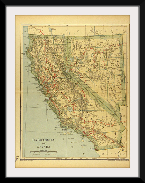 "Map of California and Nevada (1894)", Dodd, Mead and Company