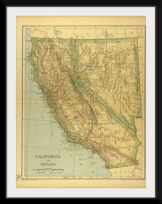 "Map of California and Nevada (1894)", Dodd, Mead and Company