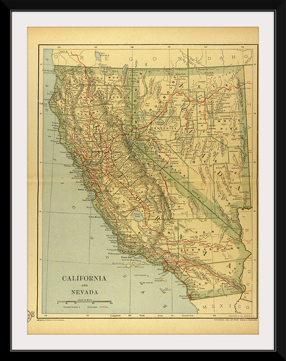 "Map of California and Nevada (1894)", Dodd, Mead and Company