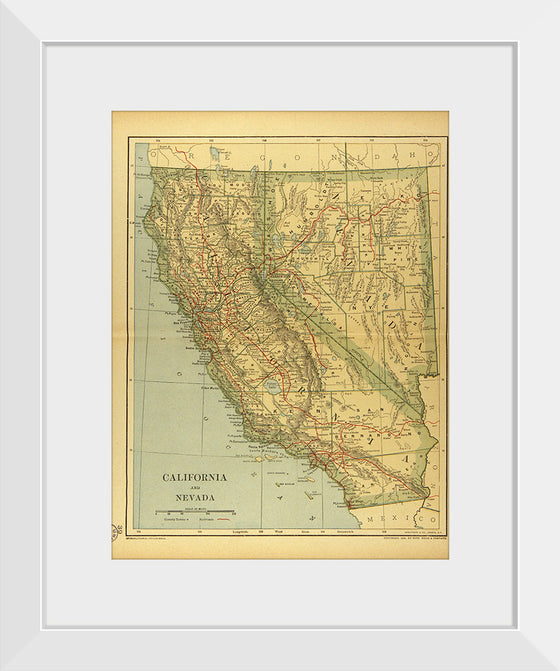 "Map of California and Nevada (1894)", Dodd, Mead and Company