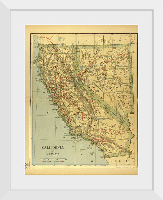 "Map of California and Nevada (1894)", Dodd, Mead and Company