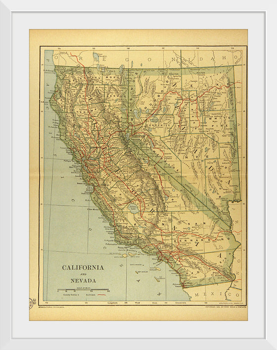 "Map of California and Nevada (1894)", Dodd, Mead and Company