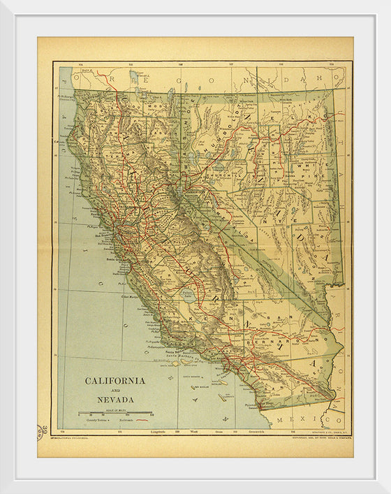 "Map of California and Nevada (1894)", Dodd, Mead and Company