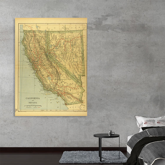 "Map of California and Nevada (1894)", Dodd, Mead and Company