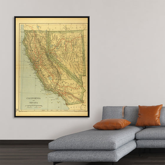 "Map of California and Nevada (1894)", Dodd, Mead and Company