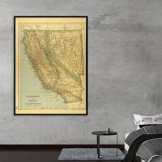 "Map of California and Nevada (1894)", Dodd, Mead and Company