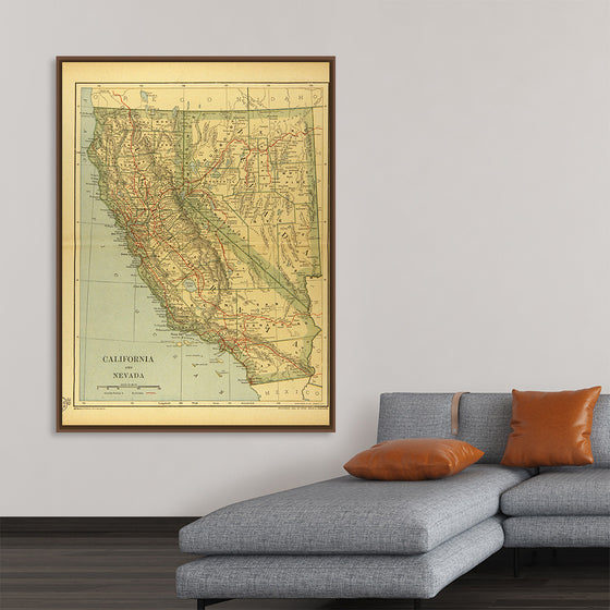 "Map of California and Nevada (1894)", Dodd, Mead and Company