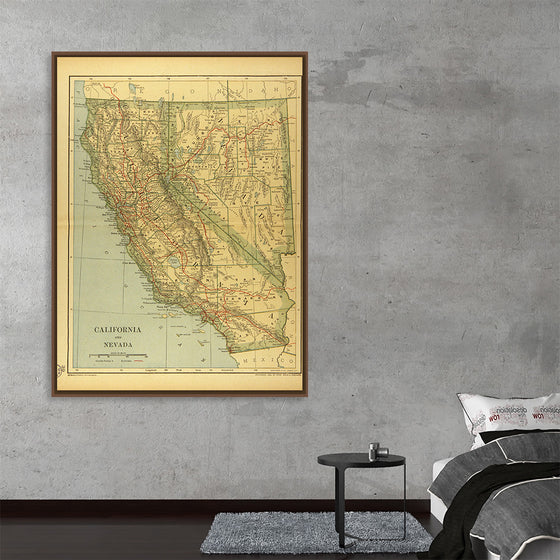 "Map of California and Nevada (1894)", Dodd, Mead and Company