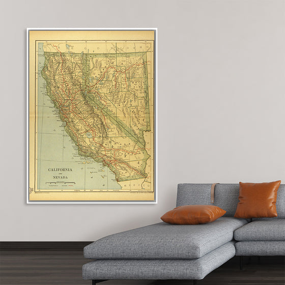 "Map of California and Nevada (1894)", Dodd, Mead and Company