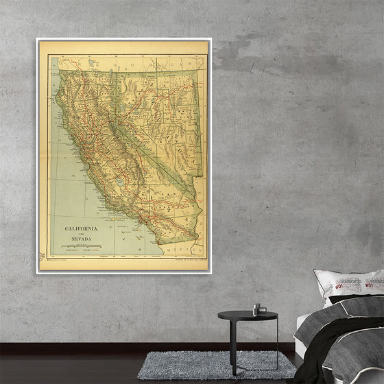"Map of California and Nevada (1894)", Dodd, Mead and Company