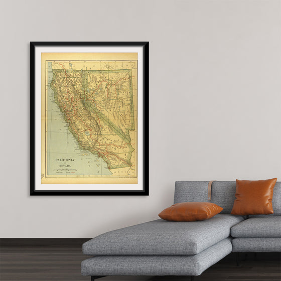 "Map of California and Nevada (1894)", Dodd, Mead and Company