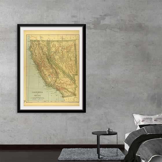 "Map of California and Nevada (1894)", Dodd, Mead and Company
