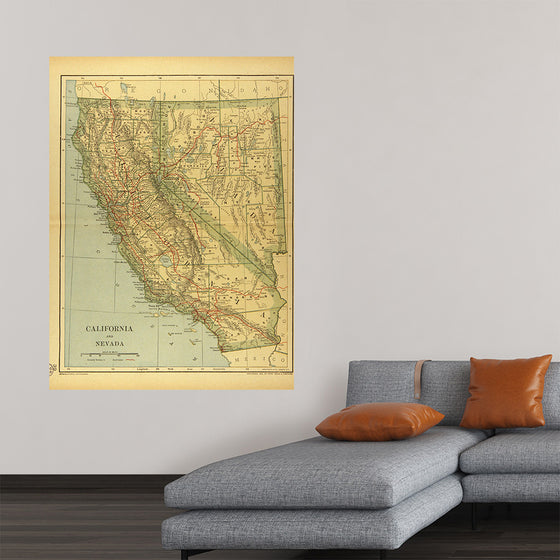 "Map of California and Nevada (1894)", Dodd, Mead and Company
