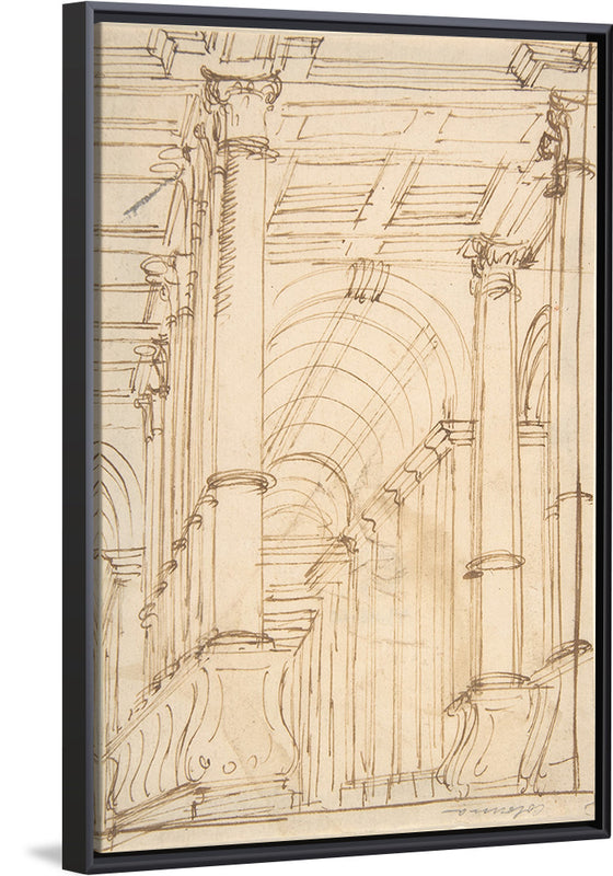 "Design for a Console supported by Putto (recto); Architectural Arcade (verso)"