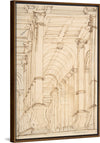 "Design for a Console supported by Putto (recto); Architectural Arcade (verso)"