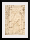 "Design for a Console supported by Putto (recto); Architectural Arcade (verso)"