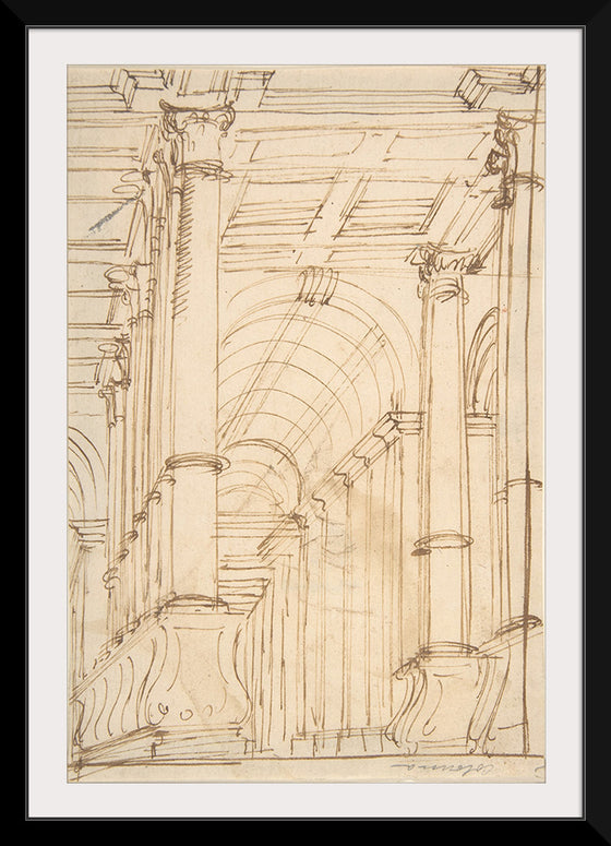 "Design for a Console supported by Putto (recto); Architectural Arcade (verso)"