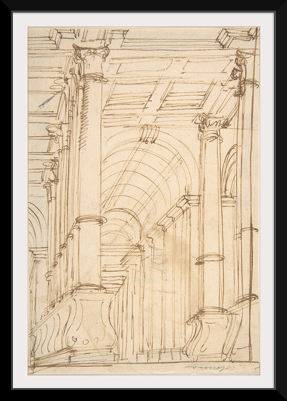 "Design for a Console supported by Putto (recto); Architectural Arcade (verso)"