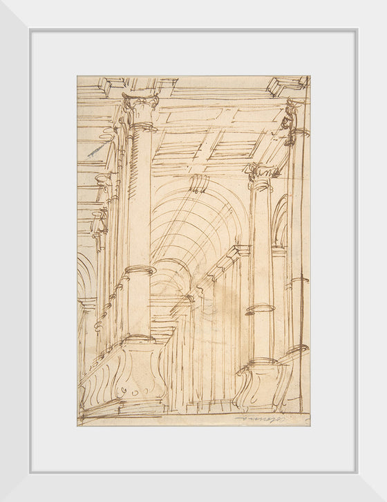"Design for a Console supported by Putto (recto); Architectural Arcade (verso)"