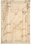 "Design for a Console supported by Putto (recto); Architectural Arcade (verso)"