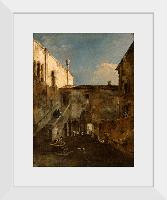 "A Venetian Courtyard", Francesco Guardi