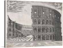  The “Speculum Romanae Magnificentiae: The Colosseum” print is a captivating representation of one of Rome’s most iconic landmarks. The grandeur and architectural prowess of the ancient Colosseum are brought to life in this detailed artwork. Every archway, the intricate design of the arena floor, and the majestic stature of this historical edifice are meticulously captured. 