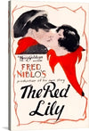 “The Red Lily” poster, a mesmerizing piece of art, beckons you into a world of passion and mystery. Crafted with meticulous attention to detail, this vintage-inspired print encapsulates the allure of classic cinema. Against a bold red backdrop, two enigmatic figures emerge, their faces veiled in secrecy. The swirling outlines evoke both flower petals and flames, hinting at a love story that burns with intensity. Fred Niblo’s name graces the bottom, a testament to his storytelling prowess.