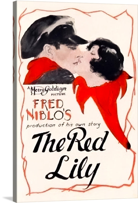 “The Red Lily” poster, a mesmerizing piece of art, beckons you into a world of passion and mystery. Crafted with meticulous attention to detail, this vintage-inspired print encapsulates the allure of classic cinema. Against a bold red backdrop, two enigmatic figures emerge, their faces veiled in secrecy. The swirling outlines evoke both flower petals and flames, hinting at a love story that burns with intensity. Fred Niblo’s name graces the bottom, a testament to his storytelling prowess.