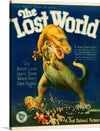 “The Lost World” is a 1960 British adventure film directed by Irwin Allen. The movie poster depicts a giant dinosaur attacking a group of people in a jungle. The film is based on the novel of the same name by Sir Arthur Conan Doyle and is a sequel to the 1925 silent film adaptation of the novel.