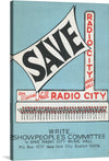 “Showpeople’s Committee To Save Radio City Music Hall Poster” is a captivating artwork that captures the essence of New York’s vibrant past. The poster was created to rally support for saving Radio City Music Hall from demolition in 1978.