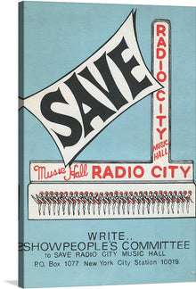  “Showpeople’s Committee To Save Radio City Music Hall Poster” is a captivating artwork that captures the essence of New York’s vibrant past. The poster was created to rally support for saving Radio City Music Hall from demolition in 1978.