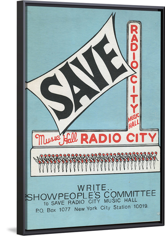 "Showpeople's Committee To Save Radio City Music Hall Poster"