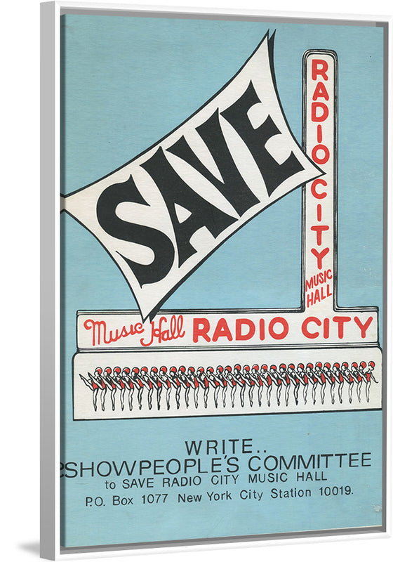 "Showpeople's Committee To Save Radio City Music Hall Poster"