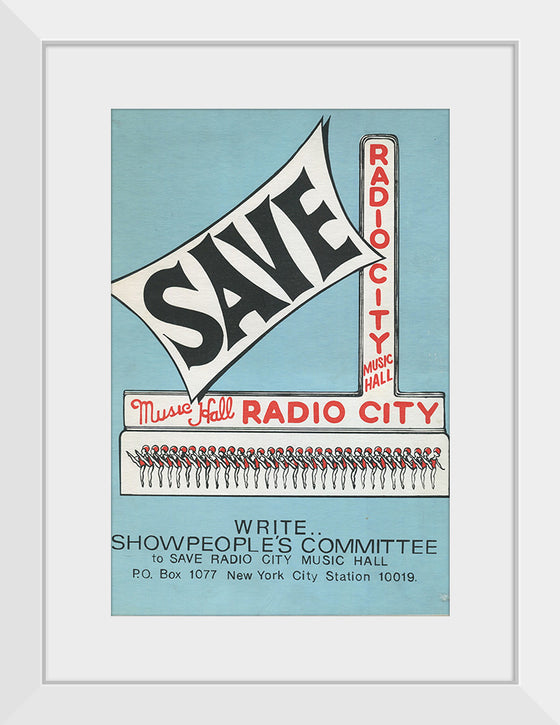 "Showpeople's Committee To Save Radio City Music Hall Poster"