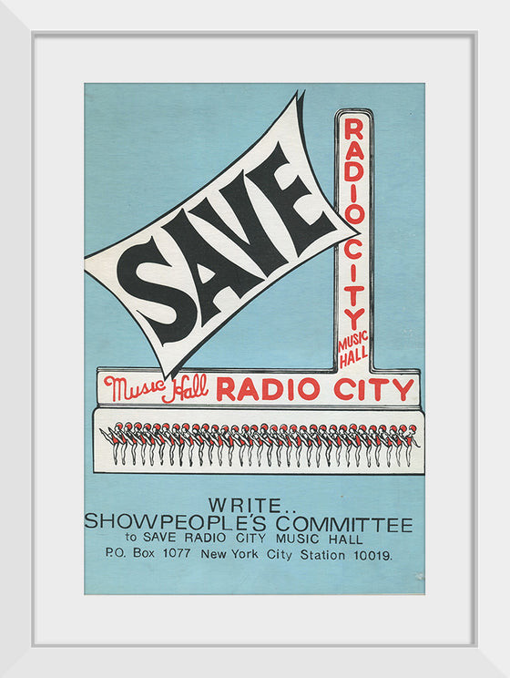 "Showpeople's Committee To Save Radio City Music Hall Poster"