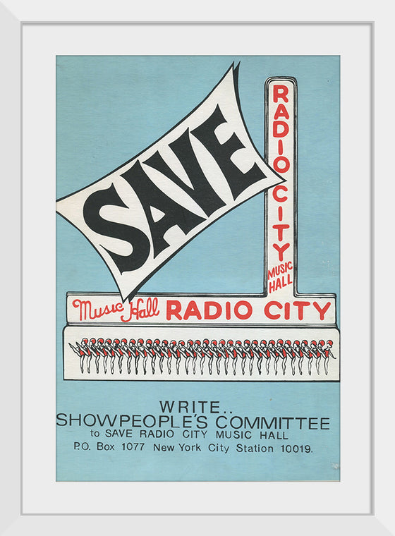 "Showpeople's Committee To Save Radio City Music Hall Poster"